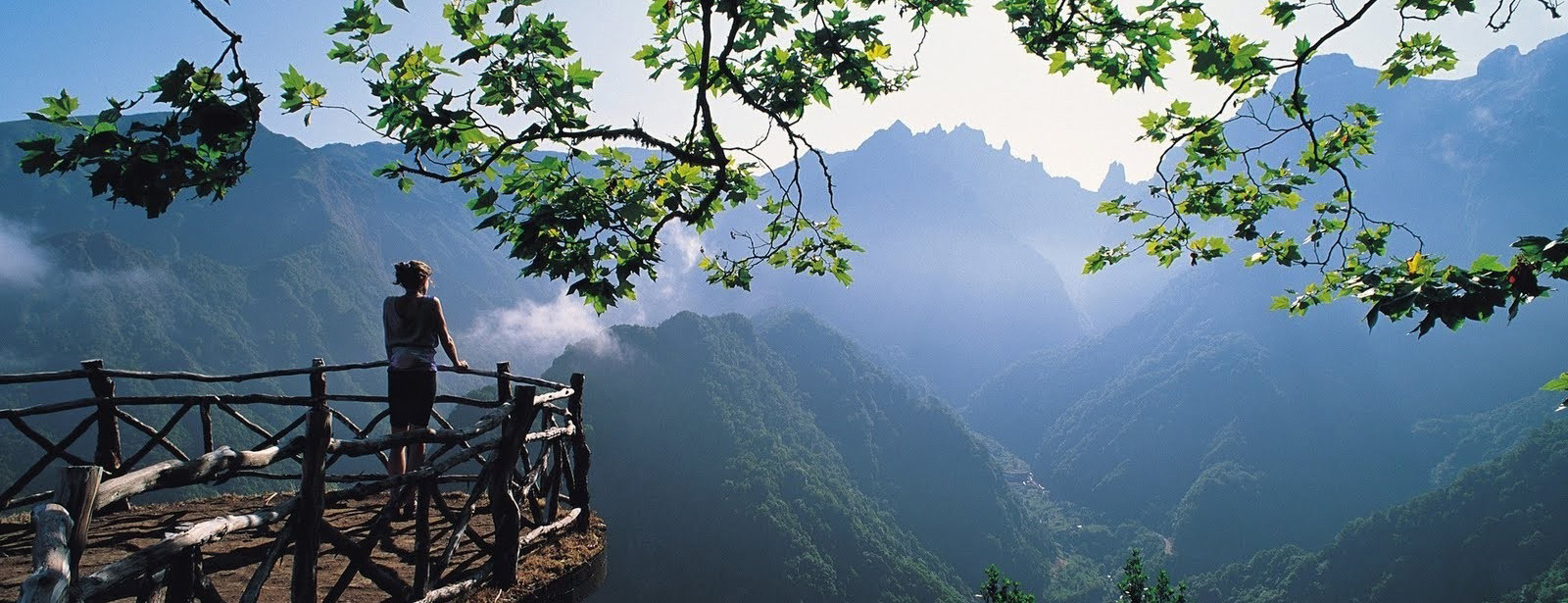 A person looking over a valley