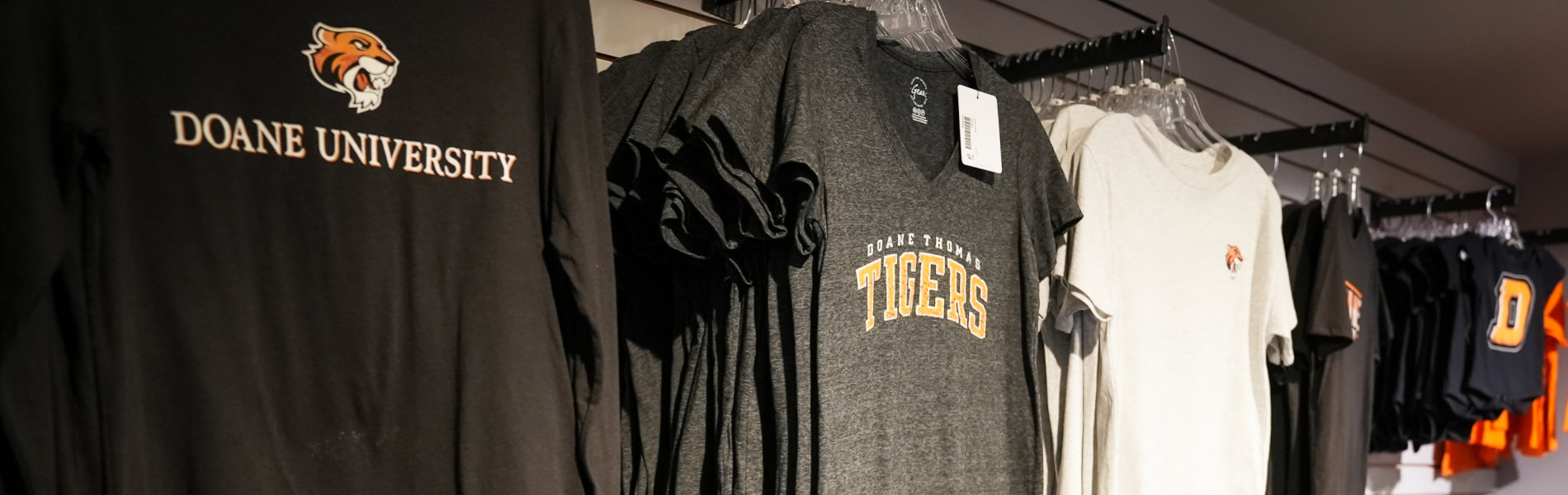 Clothing for sale in the bookstore