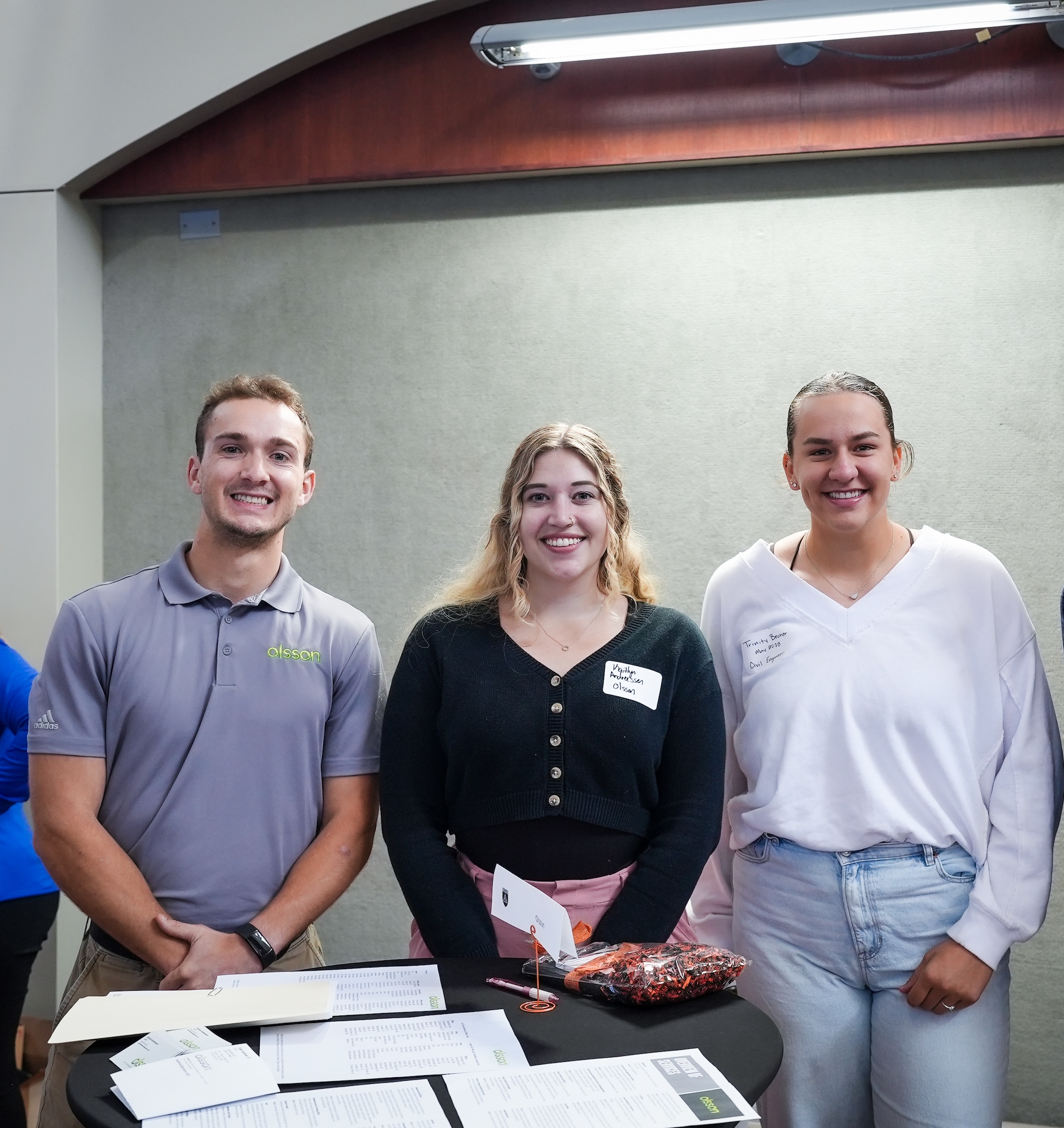 Kaitlyn Andreessen and two other Olsson employees attend Doane University's Employer Connections Event