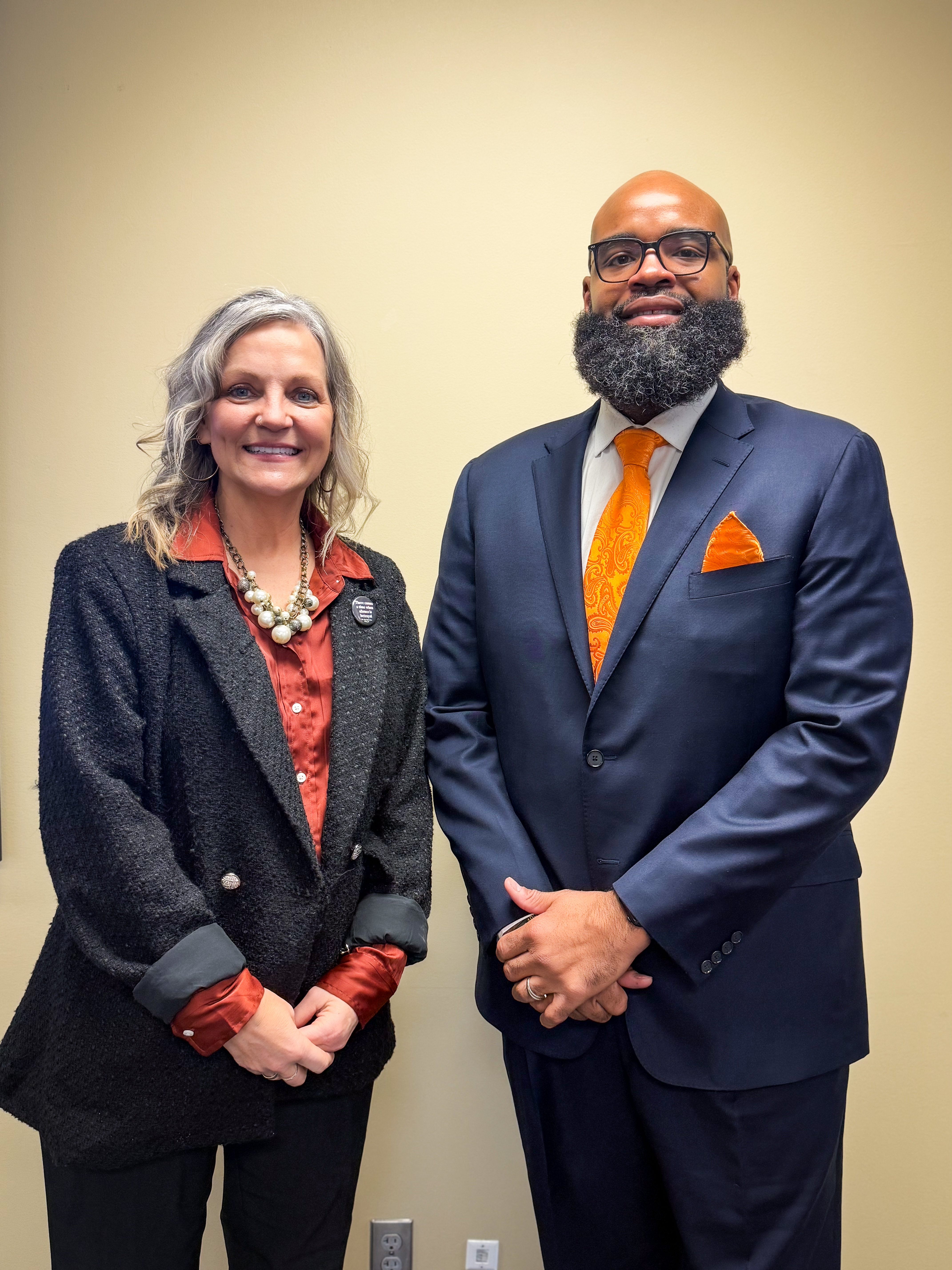 Teresa Perkins and Jamar Dorsey during MLK week 2025 at doane