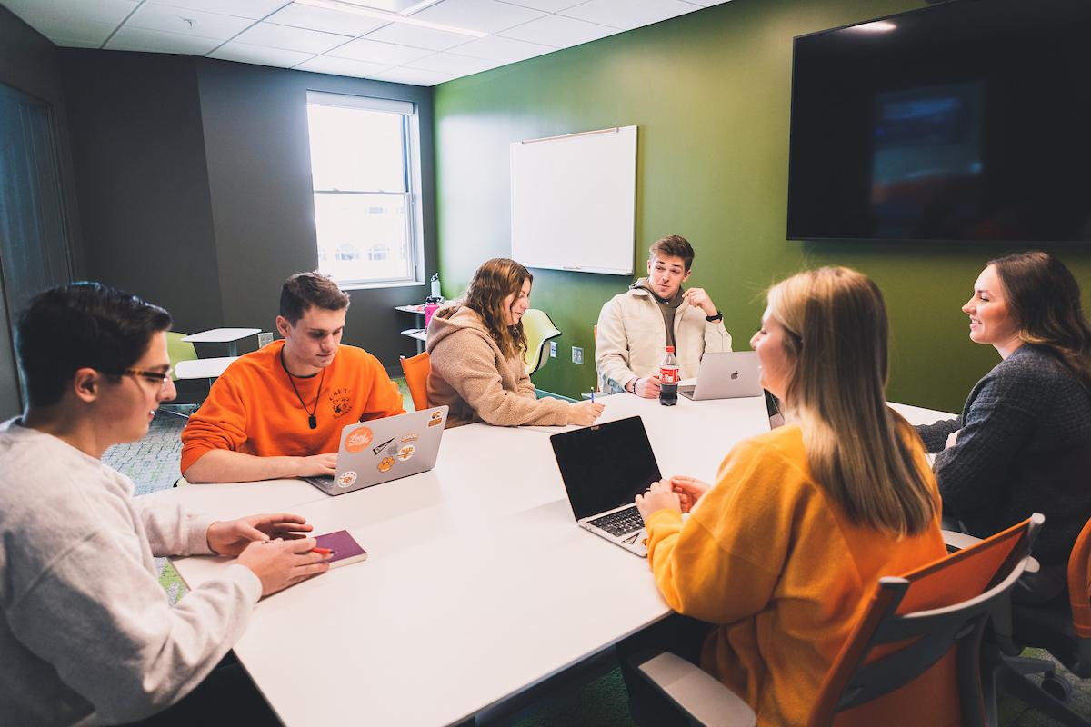 students study in a study room